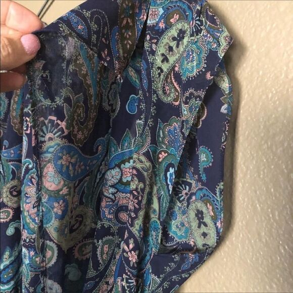 Forever 21 Peacock Color Paisley Print Blouse - Picture 4 of 5